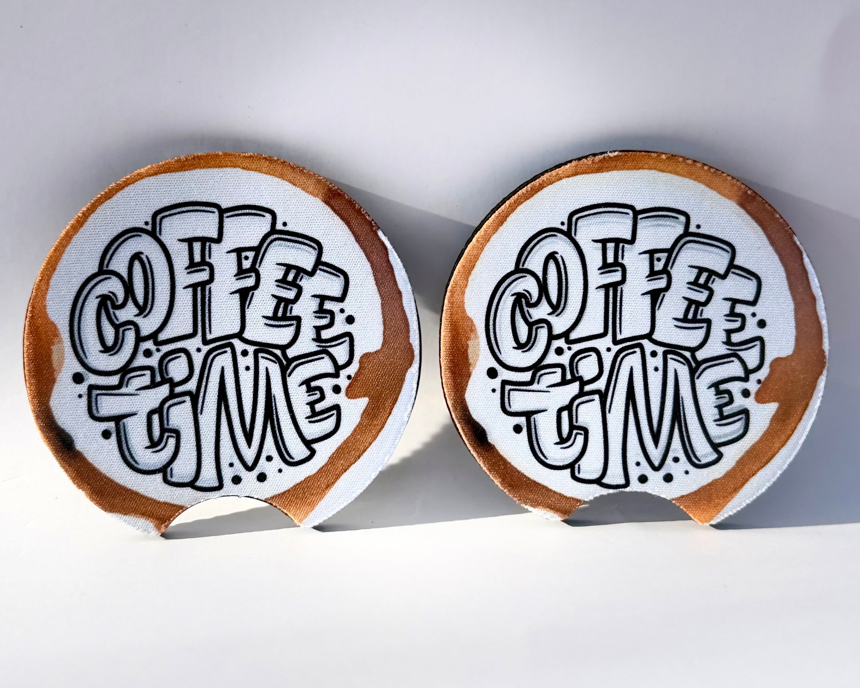 Coffee Time Car Coasters