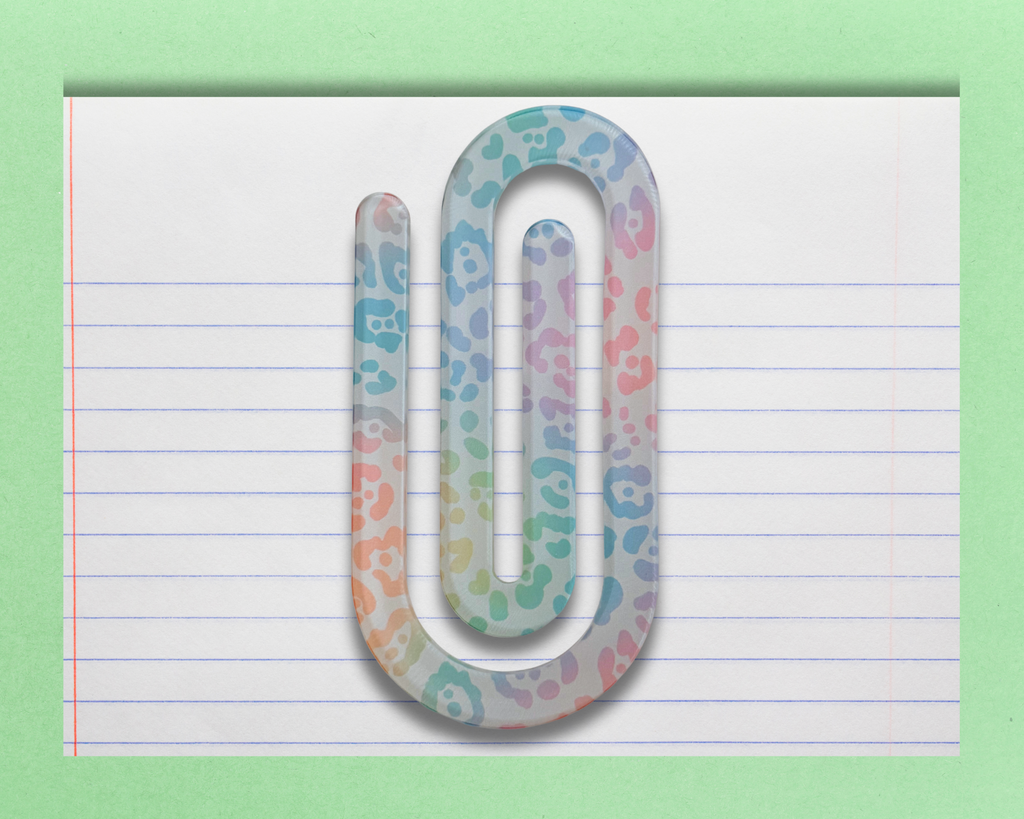 Pastel Leopard Print Jumbo Paper Clip
