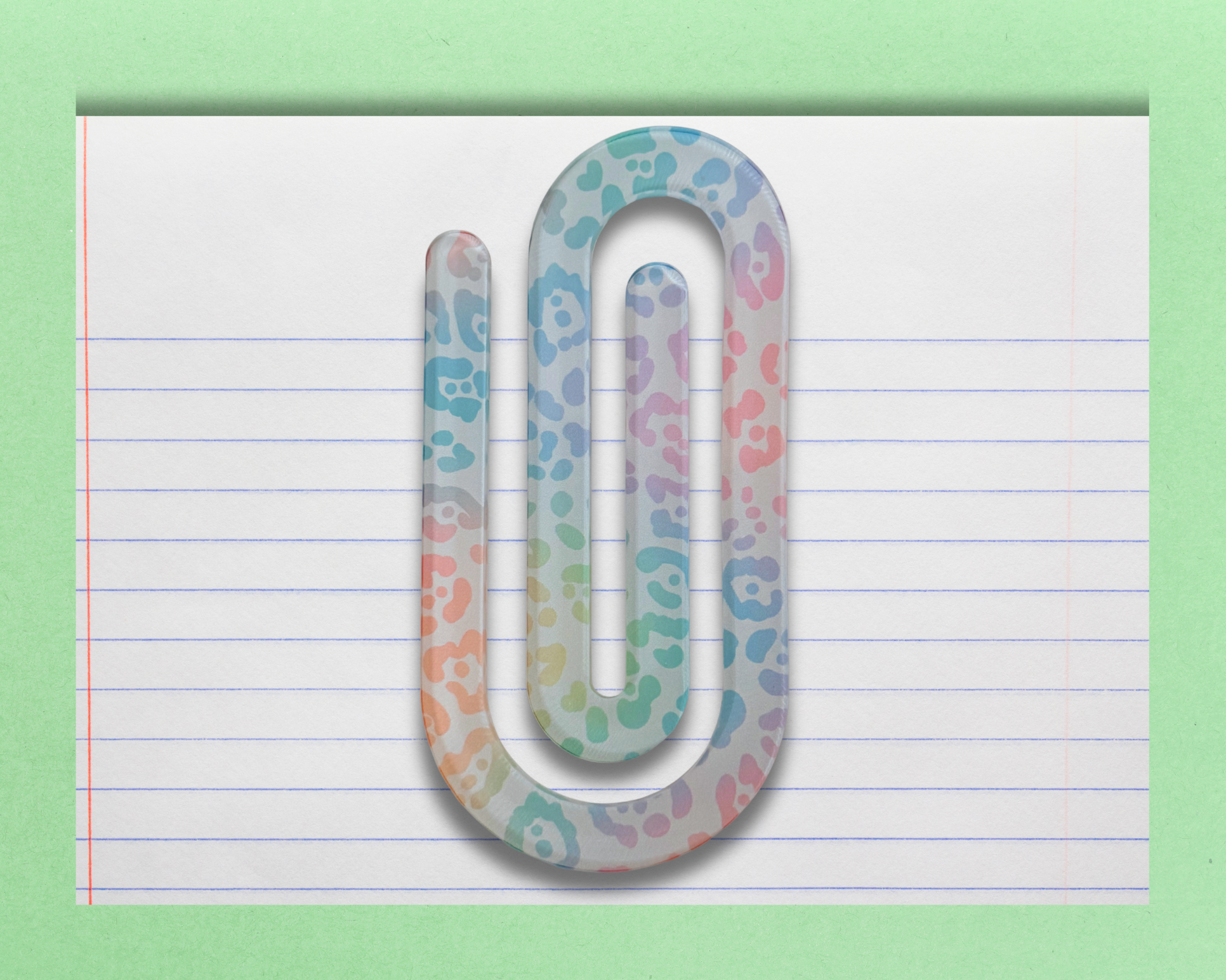 Pastel Leopard Print Jumbo Paper Clip