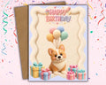 Corgi Happy Birthday Card