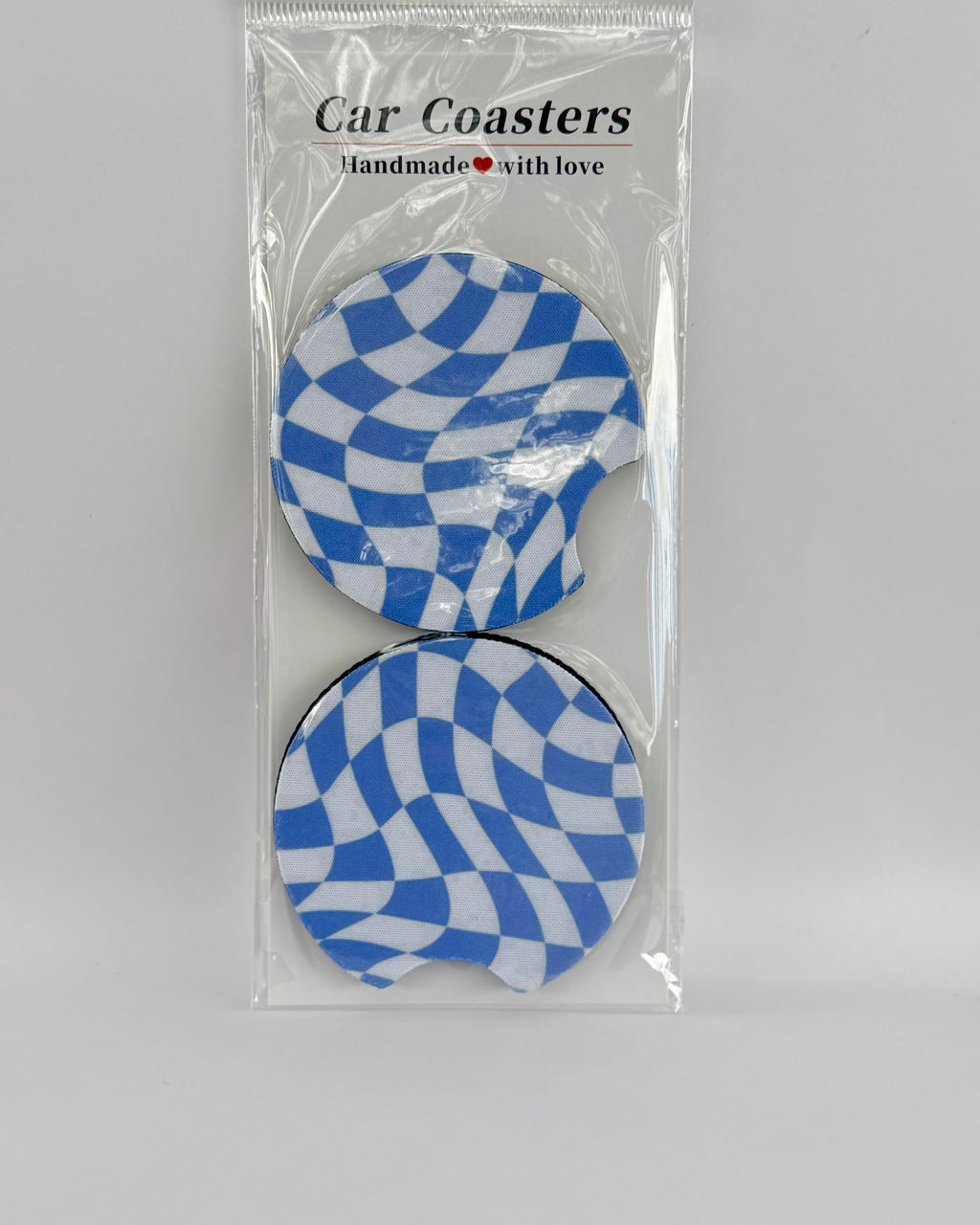 Blue Checkered Car Coasters
