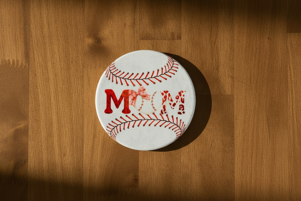 Baseball Mom Ceramic Coaster