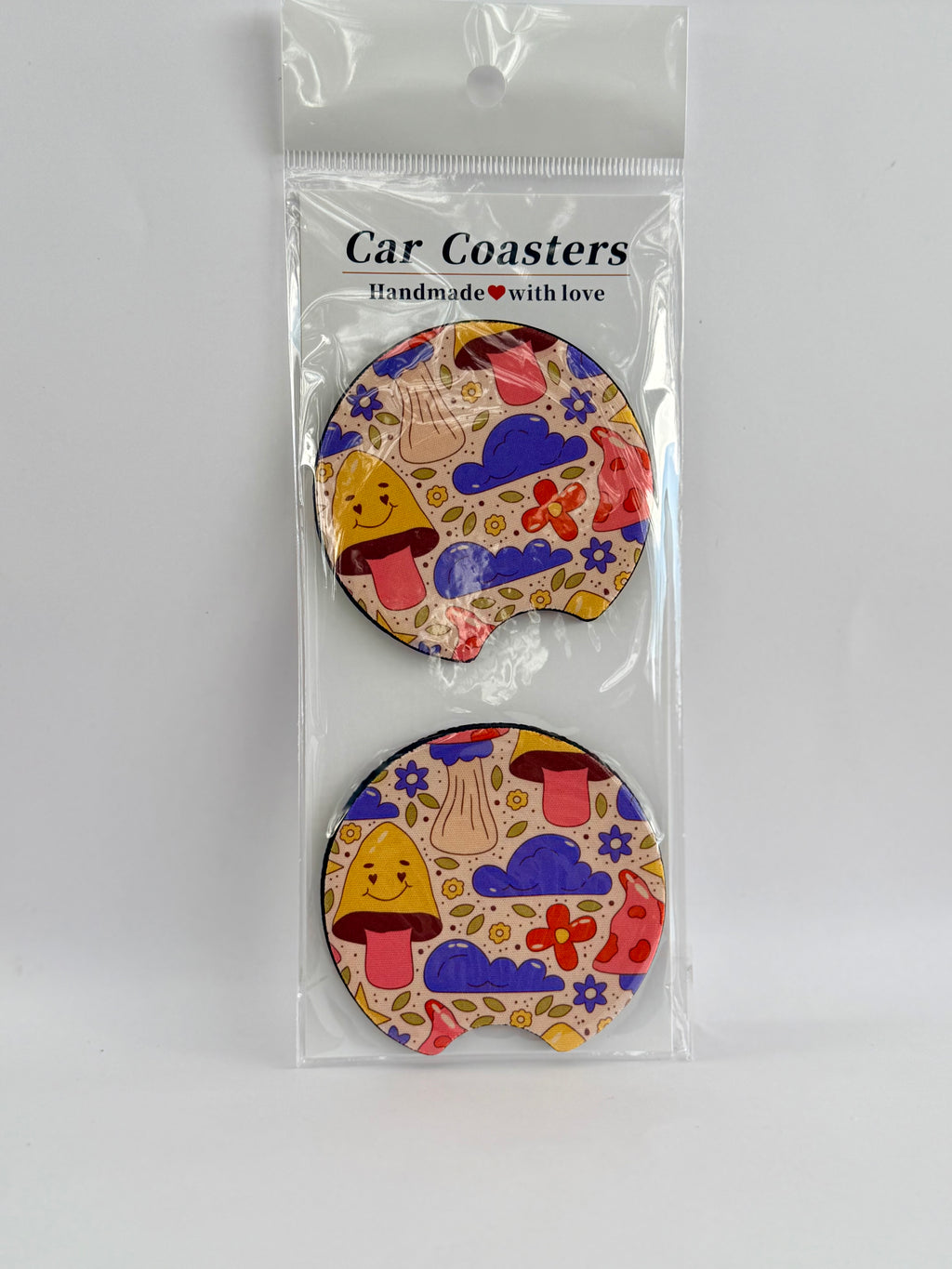 Retro Mushrooms Car Coasters