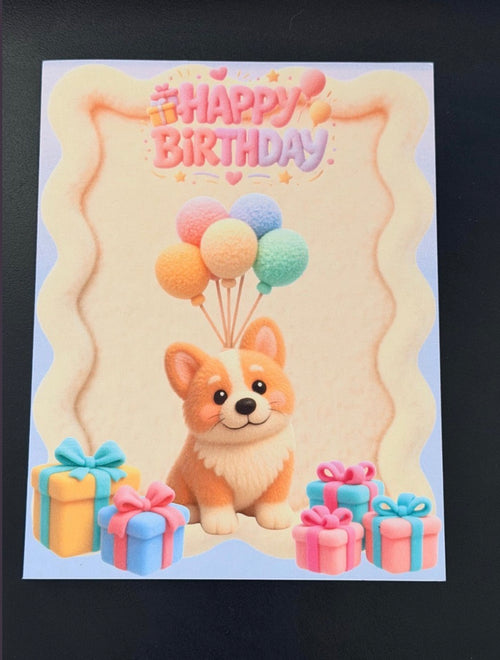 Corgi Happy Birthday Card