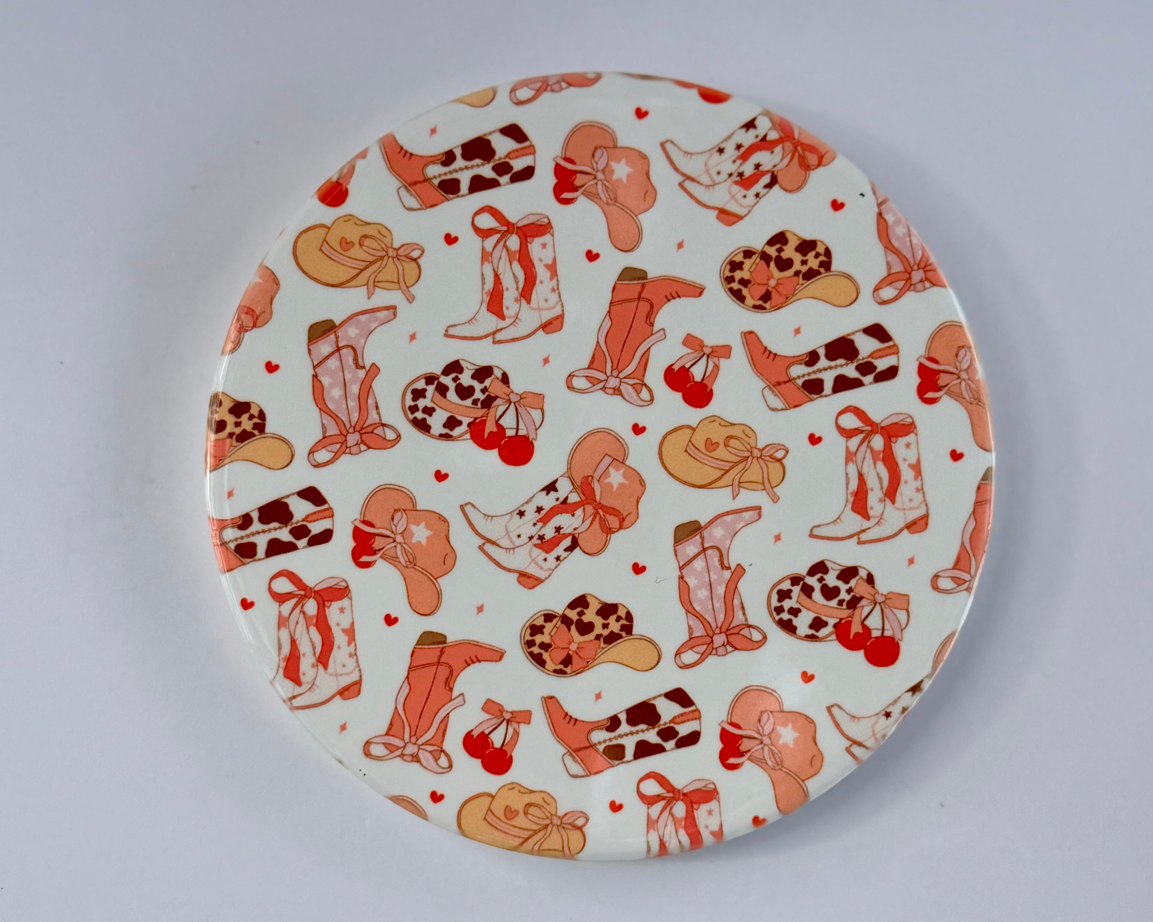 Cowgirl Boots Ceramic Coaster