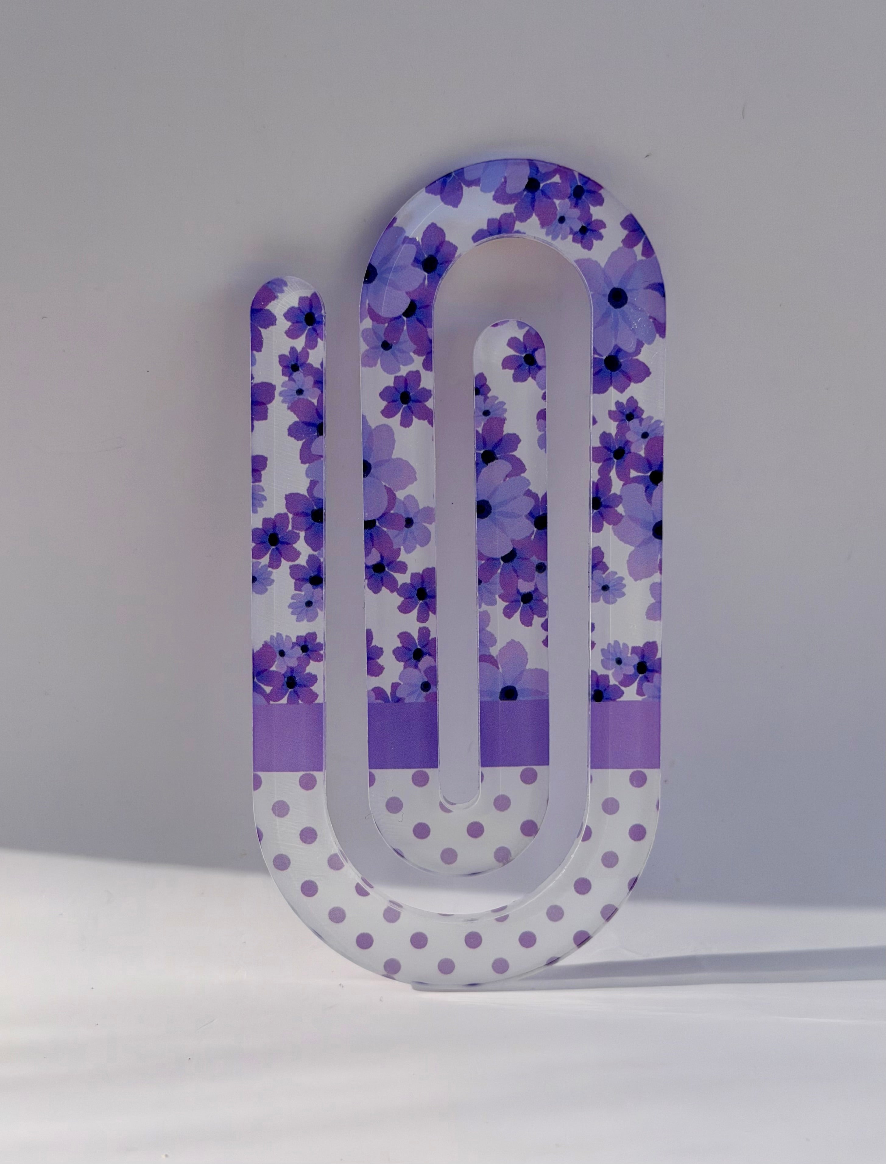 Purple Flowers Jumbo Paper Clip
