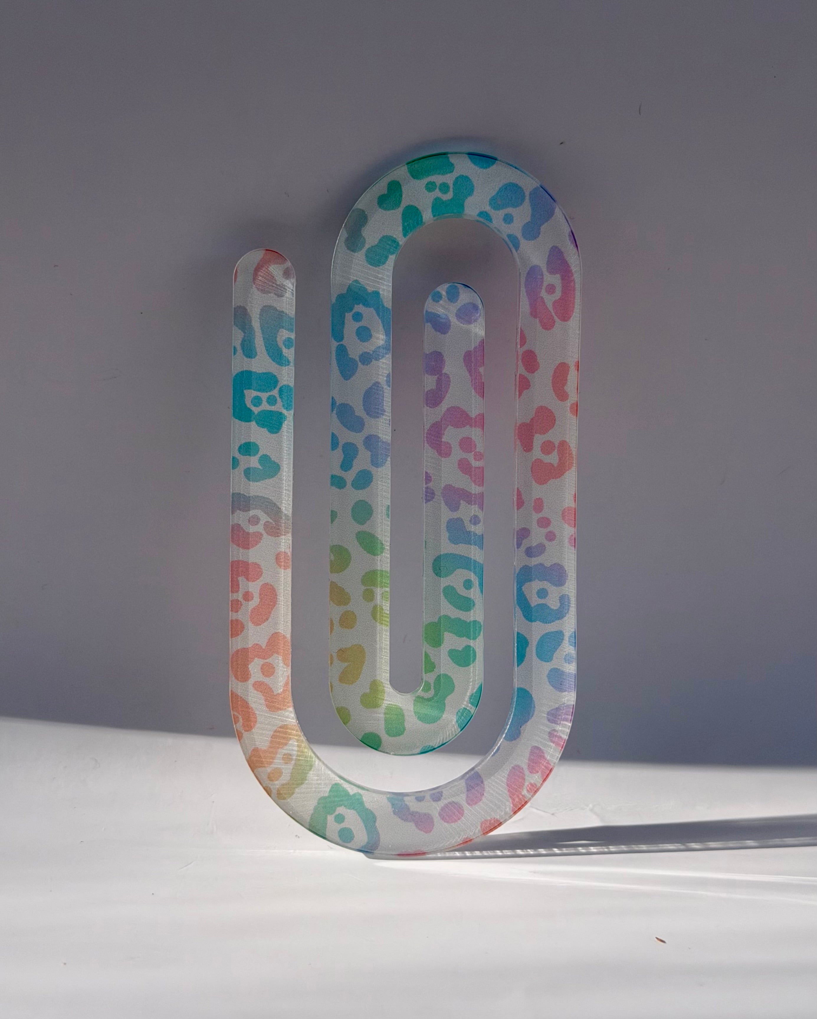 Pastel Leopard Print Jumbo Paper Clip