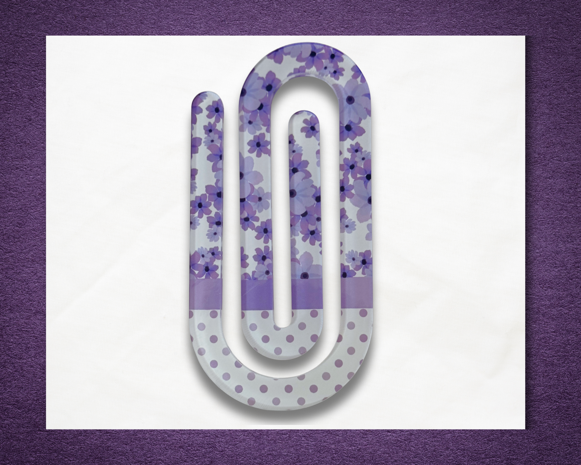 Purple Flowers Jumbo Paper Clip