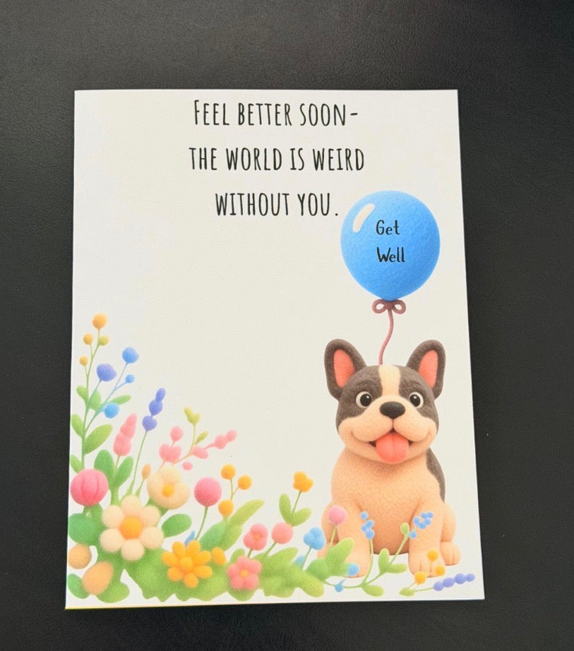 French Bulldog Get Well Card