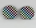 Neon Checkered Car Coasters