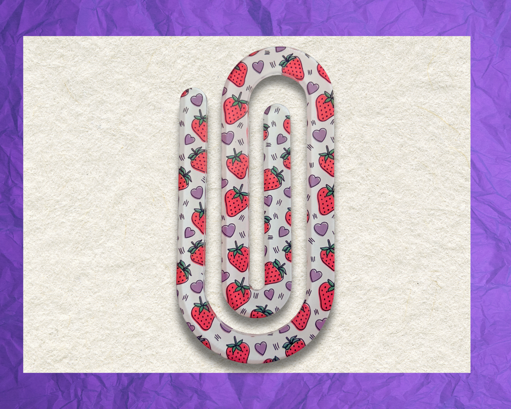Strawberries and Hearts Jumbo Paper Clip