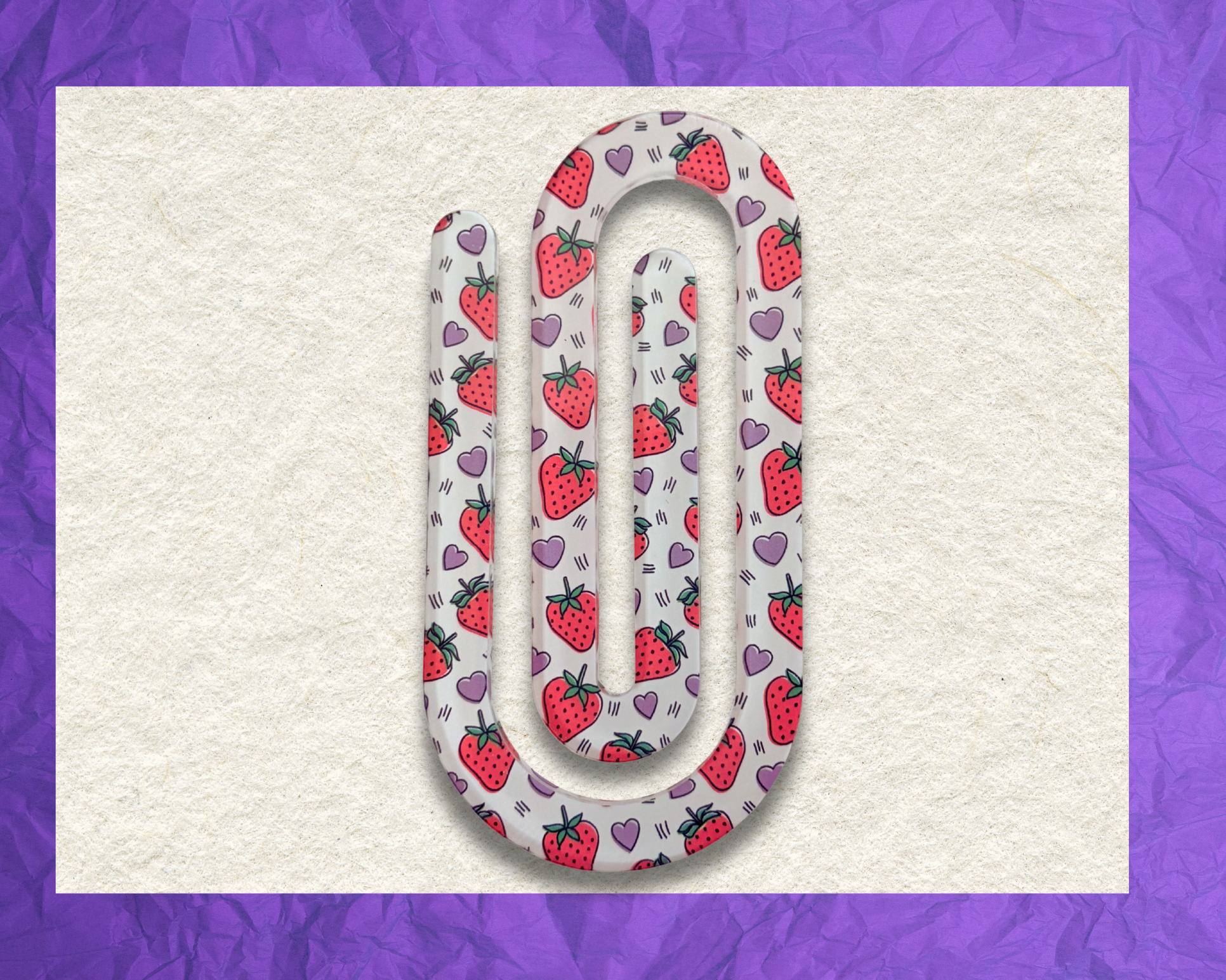 Strawberries and Hearts Jumbo Paper Clip