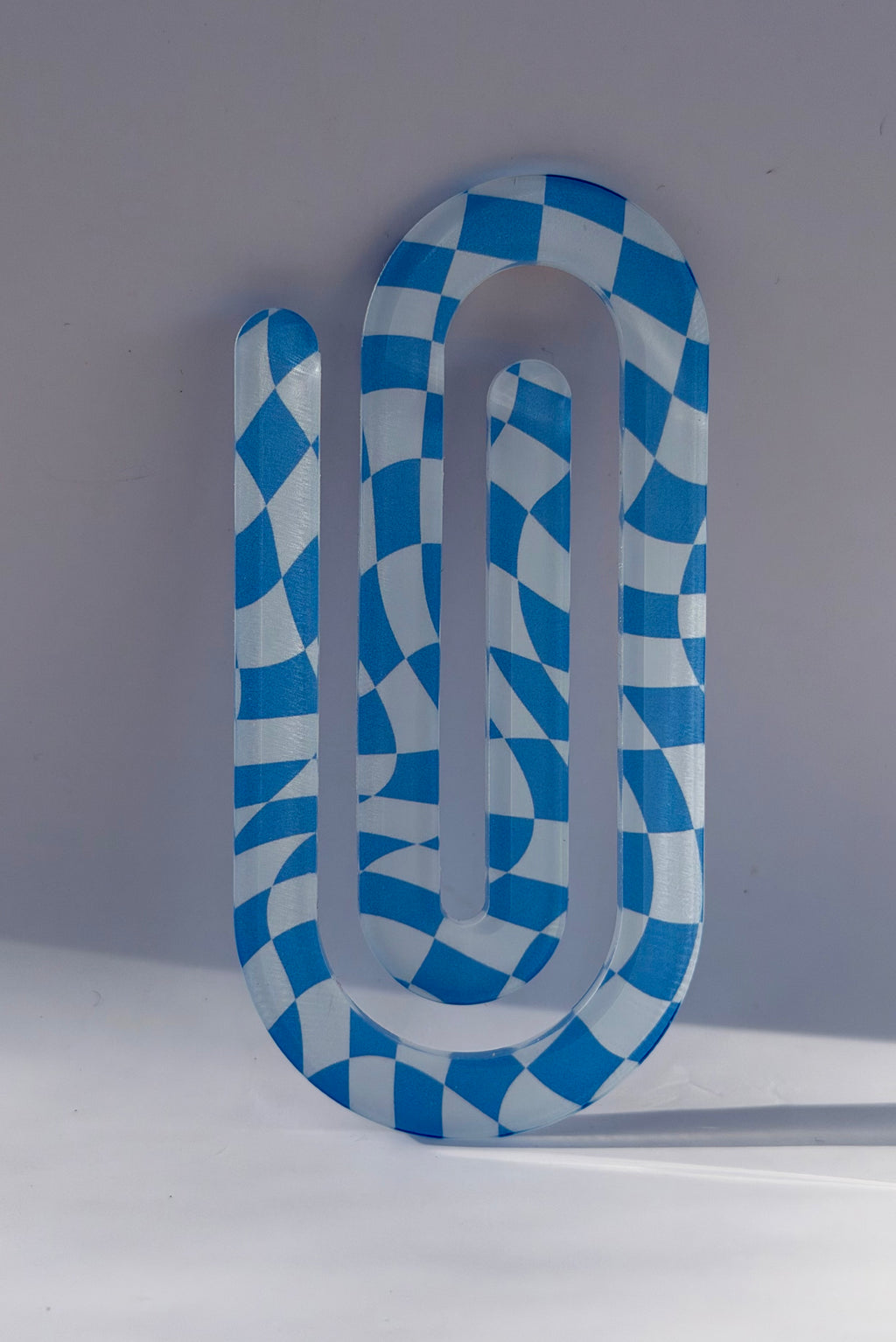 Blue Checkered Jumbo Paper Clip